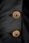 1990s Christian Lacroix Black Dress Jacket with Crystal Buttons