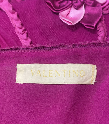 ARCHIVE - 2000s Valentino Pink Applique Maxi Evening Dress