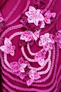 2000s Valentino Pink Applique Maxi Evening Dress
