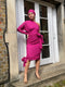 1980s Yves Saint Laurent Pink Silk Asymmetric Dress with Belt