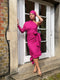 1980s Yves Saint Laurent Pink Silk Asymmetric Dress with Belt