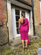 1980s Yves Saint Laurent Pink Silk Asymmetric Dress with Belt