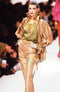 1990s Yves Saint Laurent Irridescent Green Silk Trousers