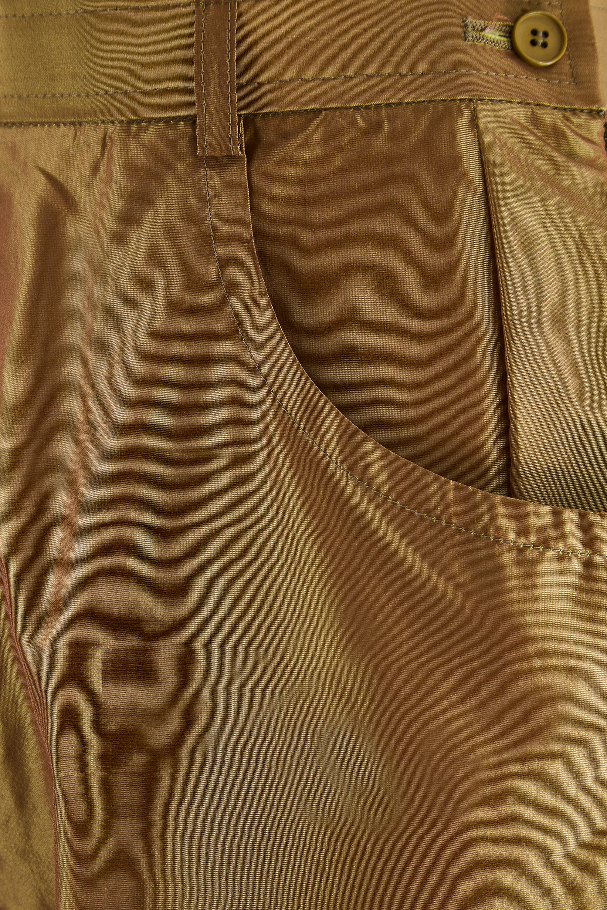 1992 Yves Saint Laurent Runway Documented Irridescent Green Silk Trousers