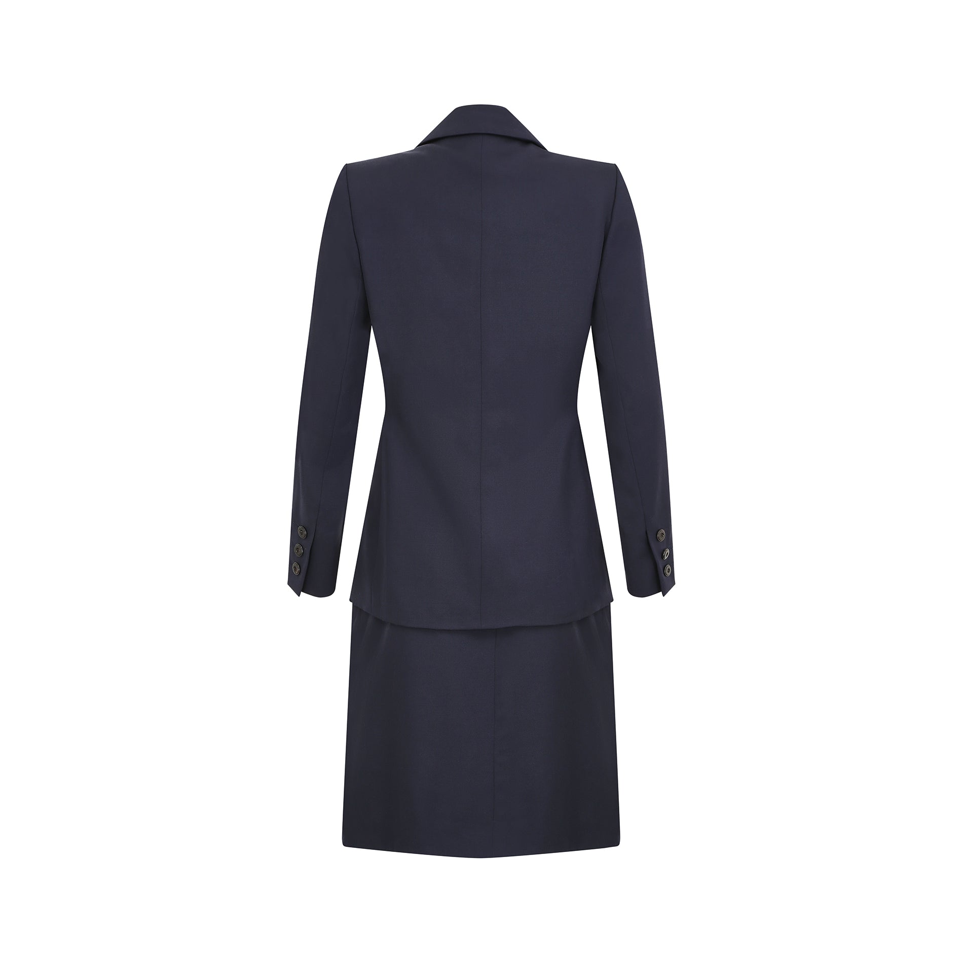 1990s Yves Saint Laurent Navy Blazer Skirt Suit