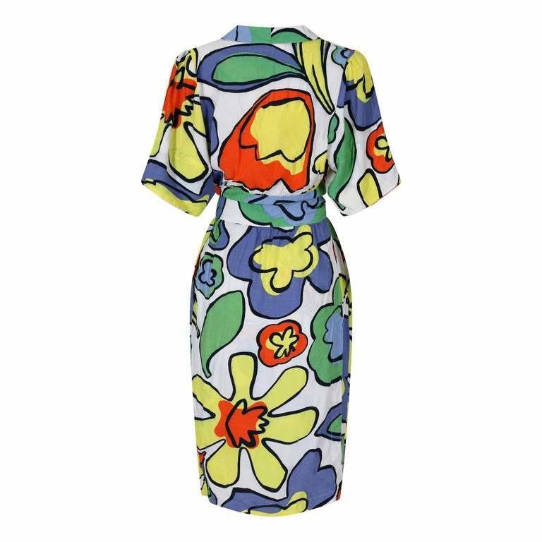 1990s Cotton Pop Art Print Thierry Mugler Dress
