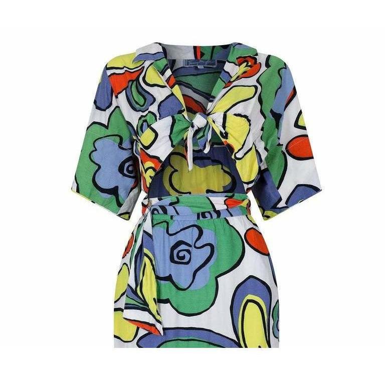1990s Cotton Pop Art Print Thierry Mugler Dress
