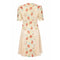 1990s Couture Ivory Silk Chiffon Floral Embroidery and Rhinestone Dress