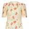 1990s Couture Ivory Silk Chiffon Floral Embroidery and Rhinestone Dress
