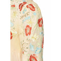 1990s Couture Ivory Silk Chiffon Floral Embroidery and Rhinestone Dress