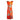 1990s Embroidered Orange & Turquoise Silk Couture Dress and Bag