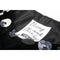 1990s Moschino Black Velvet Dress With Novelty Vinyl Appliques