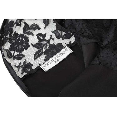ARCHIVE: 1990s or Early 2000s Azzaro Boutique Black Silk Crepe and Lace Evening Gown