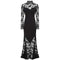 1990s or Early 2000s Azzaro Boutique Black Silk Crepe and Lace Evening Gown