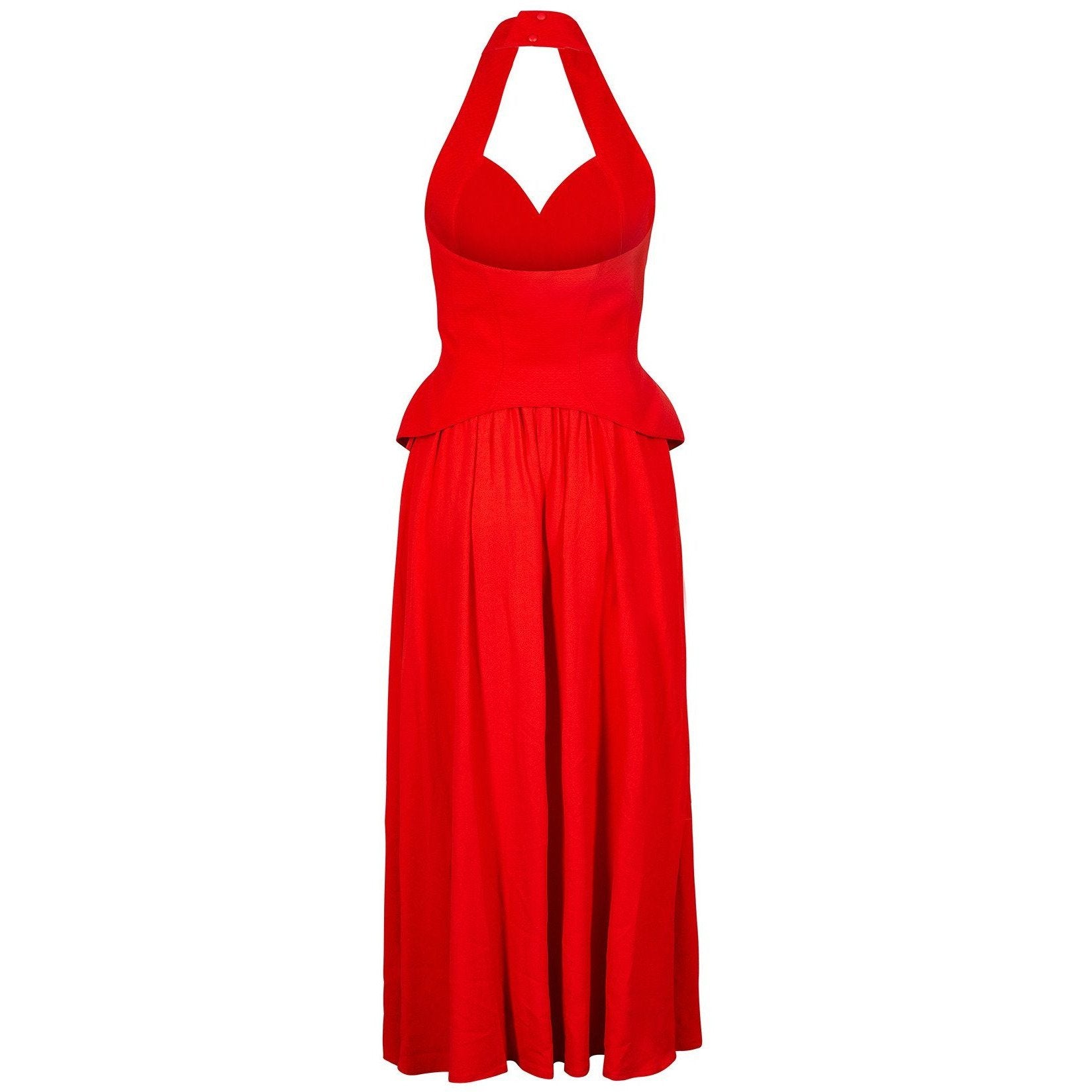 ARCHIVE - 1990s Thierry Mugler Couture Halter Neck Red Dress CIRCA VINTAGE ARCHIVE - 1990s Thierry Mugler Couture Halter Neck Red Dress CIRCA VINTAGE