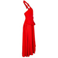 1990s Thierry Mugler Halterneck Bright Red Dress
