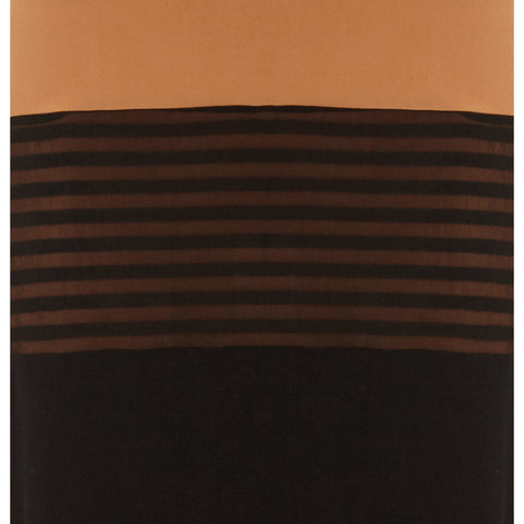 1990s Vintage Ozbek Striped Black & Nude Maxi Dress