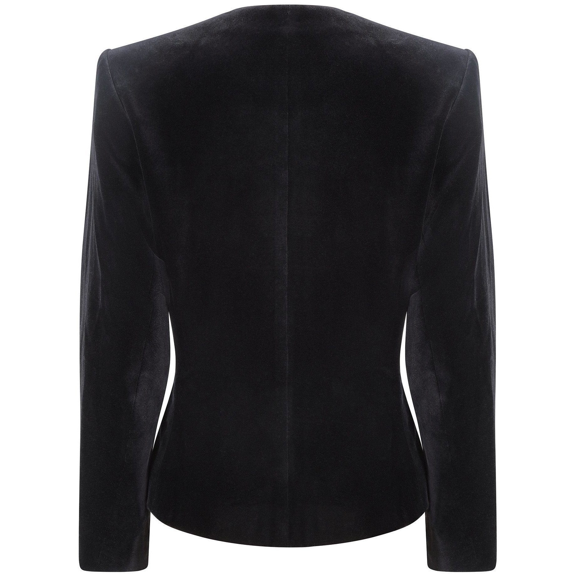 1990s Yves Saint Laurent Black Velvet Jacket with Silver Filigree Buttons