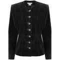 1990s Yves Saint Laurent Black Velvet Jacket with Silver Filigree Buttons