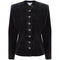 1990s Yves Saint Laurent Black Velvet Jacket with Silver Filigree Buttons