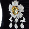 1990s Yves Saint Laurent Haute Couture Brooch Detail Black Strapless Evening Gown