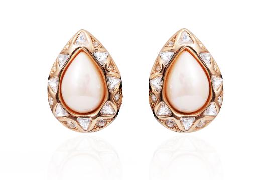 1990s Christian Dior Crystal and Pearl Tear Drop Earrings