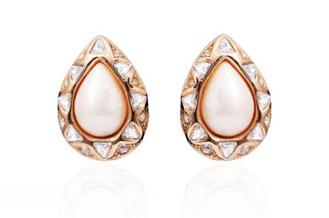 1990s Christian Dior Crystal and Pearl Tear Drop Earrings