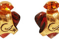 1990s Christian Lacroix Gold Heart Clip-on Earrings