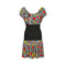 1980s Chanel Inspired Cotton Floral Camelia Print Striped Dress