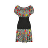 1980s Chanel Inspired Cotton Floral Camelia Print Striped Dress