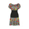 1980s Chanel Inspired Cotton Floral Camelia Print Striped Dress