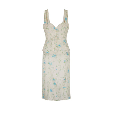 ARCHIVE: Y2K La Perla Cream Silk Floral Bodice and Skirt Set