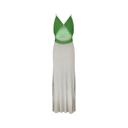 1990s Galanos Couture Madame Gres Inspired Silk Jersey Dress