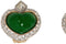1990s Glass Heart & Gold Plated Crystal Earrings