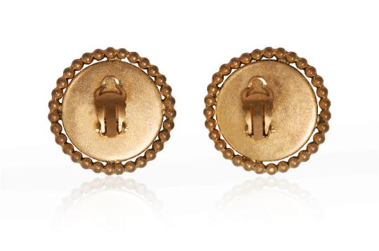 ARCHIVE - 1998 Yves Saint Laurent Haute Couture Red and Gold Gripoix Earrings