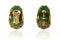 ARCHIVE - 1990s Kenneth Jay Lane Jade and Gold Basket Weave Earrings