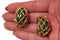 ARCHIVE - 1990s Kenneth Jay Lane Jade and Gold Basket Weave Earrings