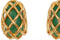 ARCHIVE - 1990s Kenneth Jay Lane Jade and Gold Basket Weave Earrings