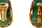 ARCHIVE - 1990s Kenneth Jay Lane Jade and Gold Basket Weave Earrings