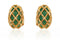 ARCHIVE - 1990s Kenneth Jay Lane Jade and Gold Basket Weave Earrings