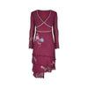 Y2K Silk Crepe and Wool Embroidered Boho Dress