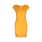 1990s Thierry Mugler Yellow Textured Cotton Dress