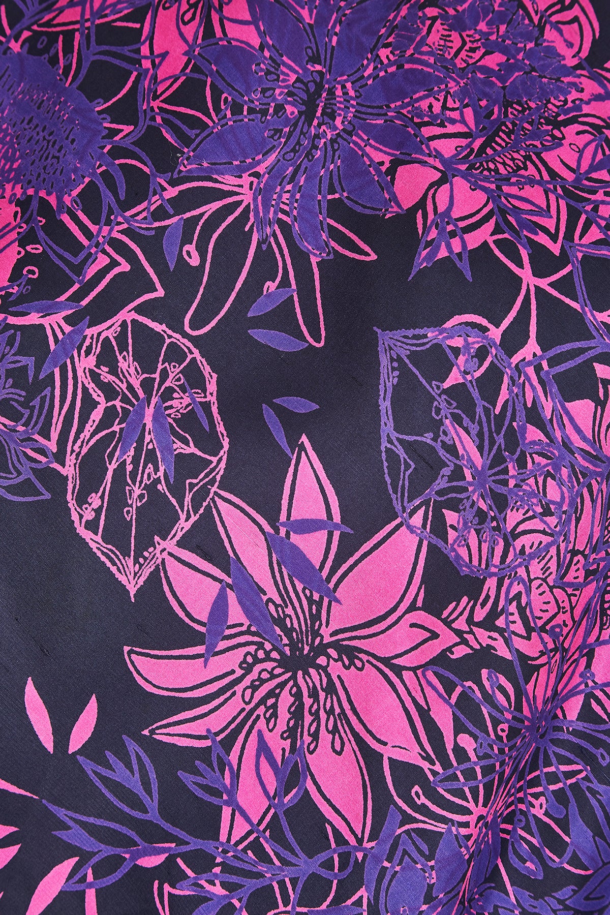 1990s Y2K Escada Silk Floral Dress with Grosgrain Belt