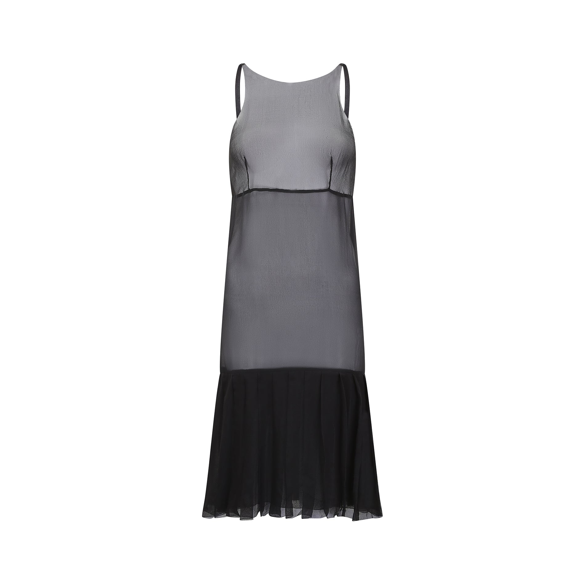 2000s Runway Documented Chanel Black Silk Slip Dress