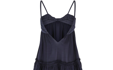 ARCHIVE - 2008 Christian Dior Navy Silk Chiffon Babydoll Dress