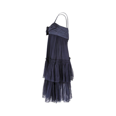 ARCHIVE - 2008 Christian Dior Navy Silk Chiffon Babydoll Dress