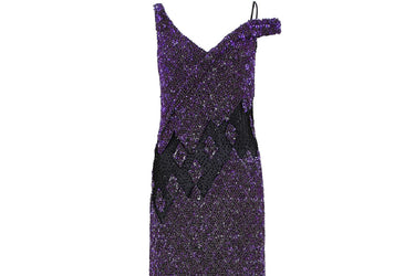 2007 Runway Guy Laroche Purple Sequin Maxi Dress