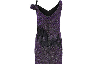 2007 Runway Guy Laroche Purple Sequin Maxi Dress