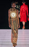 2008 Jeremy Scott Novelty Grandfather Clock Wool Dress