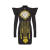 2000s Jeremy Scott Novelty Grandfather Clock Wool Dress